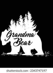 Grandma bear EPS file for cutting machine. You can edit and print this vector art with EPS editor.