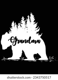 Grandma bear EPS file for cutting machine. You can edit and print this vector art with EPS editor.