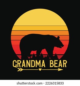 Grandma Bear Vintage Retro Granny Grandmother