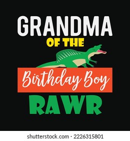 Grandma of the Birthday Boy Shirt Dinosaur Raptor