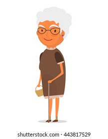 Grandma in brown dress