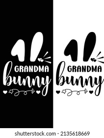 Grandma bunny typography t-shirt design for Easter