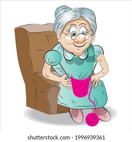 Grandma Cartoon Character and Illustration