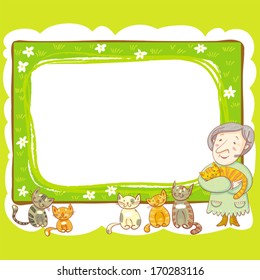 Grandma And Cats Frame.