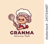 Grandma chef logo for bakery logo