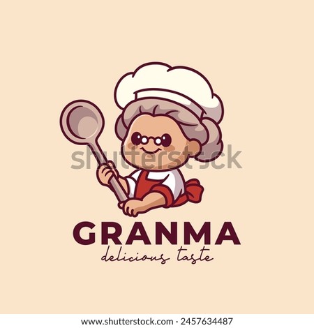 Grandma chef logo for bakery logo