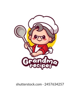 Grandma chef logo for restaurant culinary logo