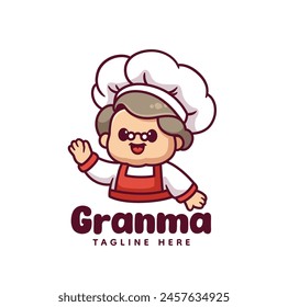 Grandma chef mascot logo restaurant
