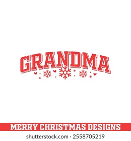 Grandma Christmas decorative design, Merry Christmas designs