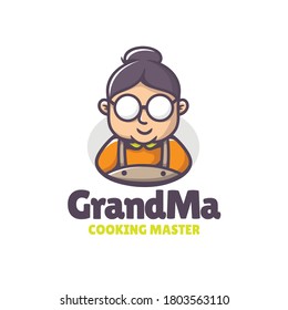 Grandma Cooking logo design. flat and modern