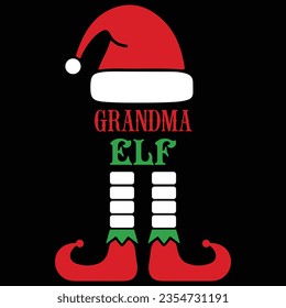 Grandma Elf Christmas Family T-shirt Design