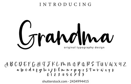 Grandma Font Stylish brush painted an uppercase vector letters, alphabet, typeface