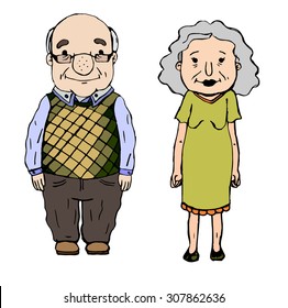 Grandma and grandpa. National Grandparents Day card.
