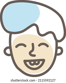 Grandma with her hair up, illustration, vector on a white background.
