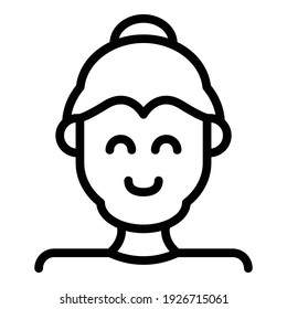 Grandma icon. Outline grandma vector icon for web design isolated on white background