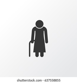 Grandma Icon Symbol. Premium Quality Isolated Old Woman Element In Trendy Style.