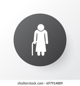 Grandma Icon Symbol. Premium Quality Isolated Old Woman Element In Trendy Style.
