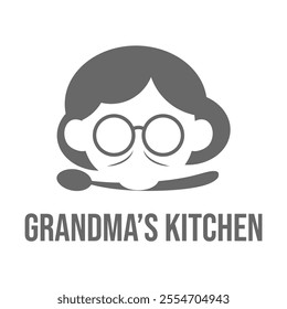 grandma kitchen flat minimalist logo design