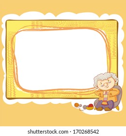 Grandma And Knitting Frame.