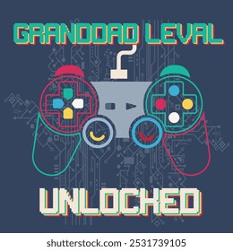 Grandma Level Unlocked. Gaming Quotes T-Shirt Design, Posters, Greeting Cards, Textiles, and Sticker Vector Typography Design