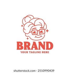 Grandma logo outline minimalist style 