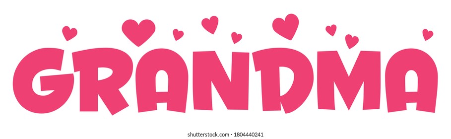 Grandma with love sign, heart symbol - print ready vector file