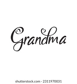 Grandma with love sign, heart symbol - print ready vector file