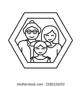 Grandma, mother, daughter concept line icon. Simple element illustration. Grandma, mother, daughter concept outline symbol design from family set. Can be used for web and mobile on white background