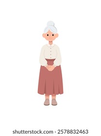 Grandma. Old woman. Vector illustration on a white background.