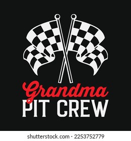 Grandma Pit Crew Racing Party Costume funny t-shirt design