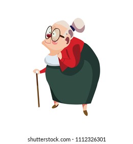 Grandma. Portrait of cute old woman. Grandma Vector illustration.