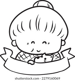 Grandma profile cartoon doodle kawaii anime cute illustration drawing character manga comic