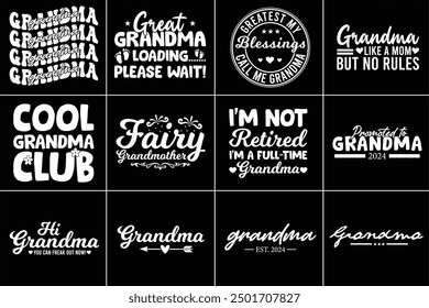 Grandma Quotes T Shirt Design Bundle