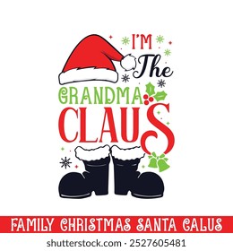 The grandma Santa Claus Christmas design, Santa family Christmas design