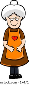 Grandma smiling , illustration, vector on white background
