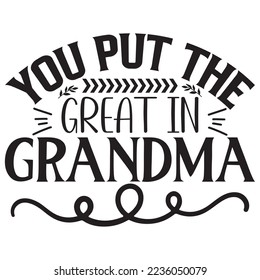 Grandma SVG Design Vector File.