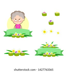 Grandma and Thai pudding with coconut topping logo