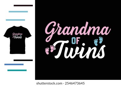 Grandma of twins t shirt design