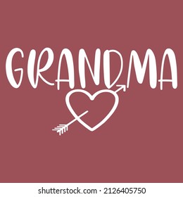 Tipografía GRANDMA T-Shirt para el amante de la abuela

