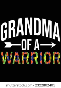 Grandma of a warrior vector art design, eps file. design file for t-shirt. SVG, EPS cuttable design file