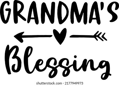 Grandma's Blessing Typograpy Svg, Blessed Mimi Svg, Blessed Nana Svg, Nana Svg, dxf and png instant download, Mimi, Blessed, Mimi quote  svg