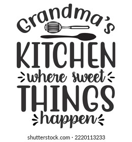 Grandma's kitchen where sweet things happen - Printable Vector Illustration