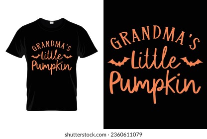 Grandma's little pumpkin Funny Halloween Pumpkin Costume t-shirt design vector template