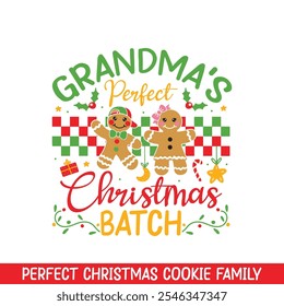 Grandma's perfect Christmas Cookie Batch, Merry Christmas gingerbread cookie family designs