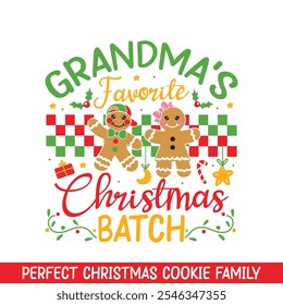 Grandma's perfect Christmas Cookie Batch, Merry Christmas gingerbread cookie family designs