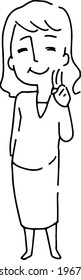 Grandma's simple monochrome vector illustration, grandmother, female
