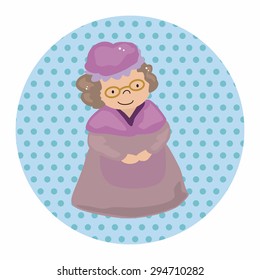 grandmom in little red riding hood theme elements