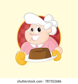 grandmother with cake 