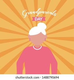 grandmother character - happy grandparents day vector illustration