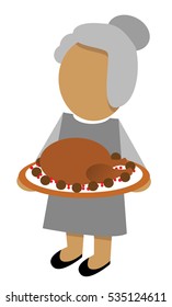 Grandmother with chicken